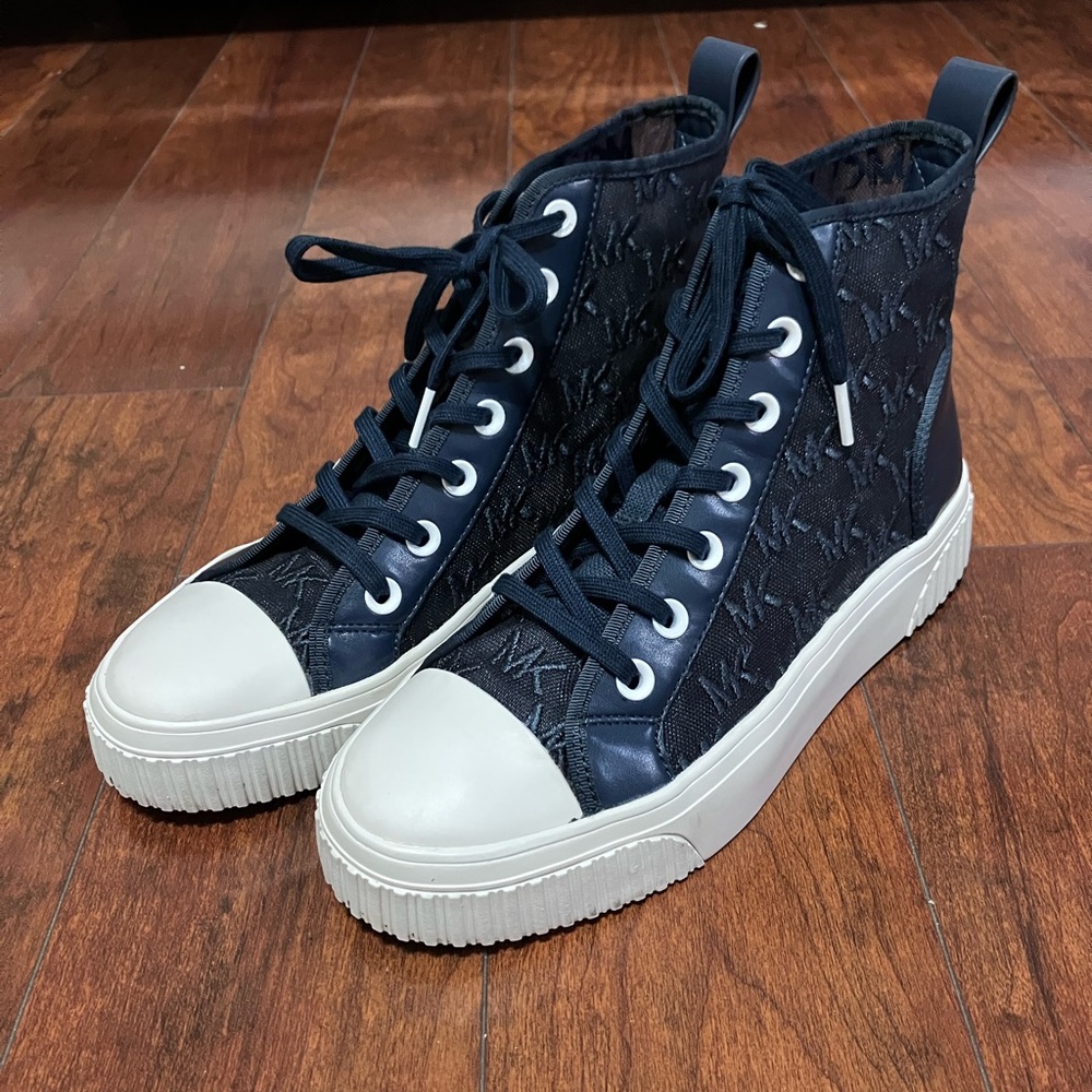 Michael Kors Gertie High Top Sneakers- Navy